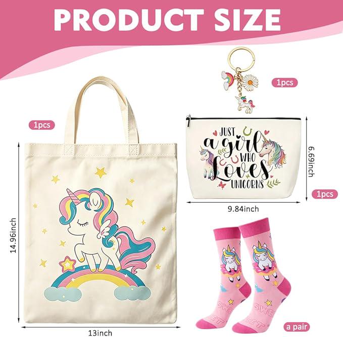 Unicorn Gift, Mystery Book Gift Set | Unicorn Lover Gift Box | Book Lover Gift | Reading Journal, Tote Bag, Socks, Bookish Gifts for Girls