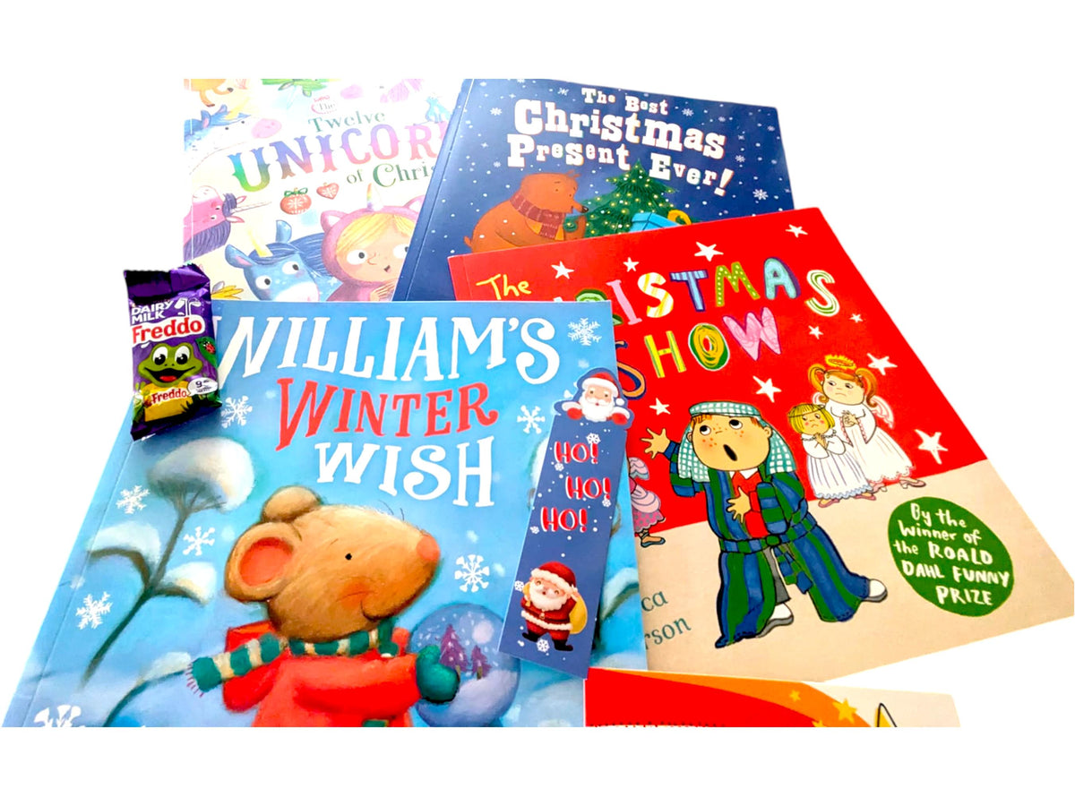 Children's Christmas Book Bundle: Preloved Books, Gift Ribbon & Treats