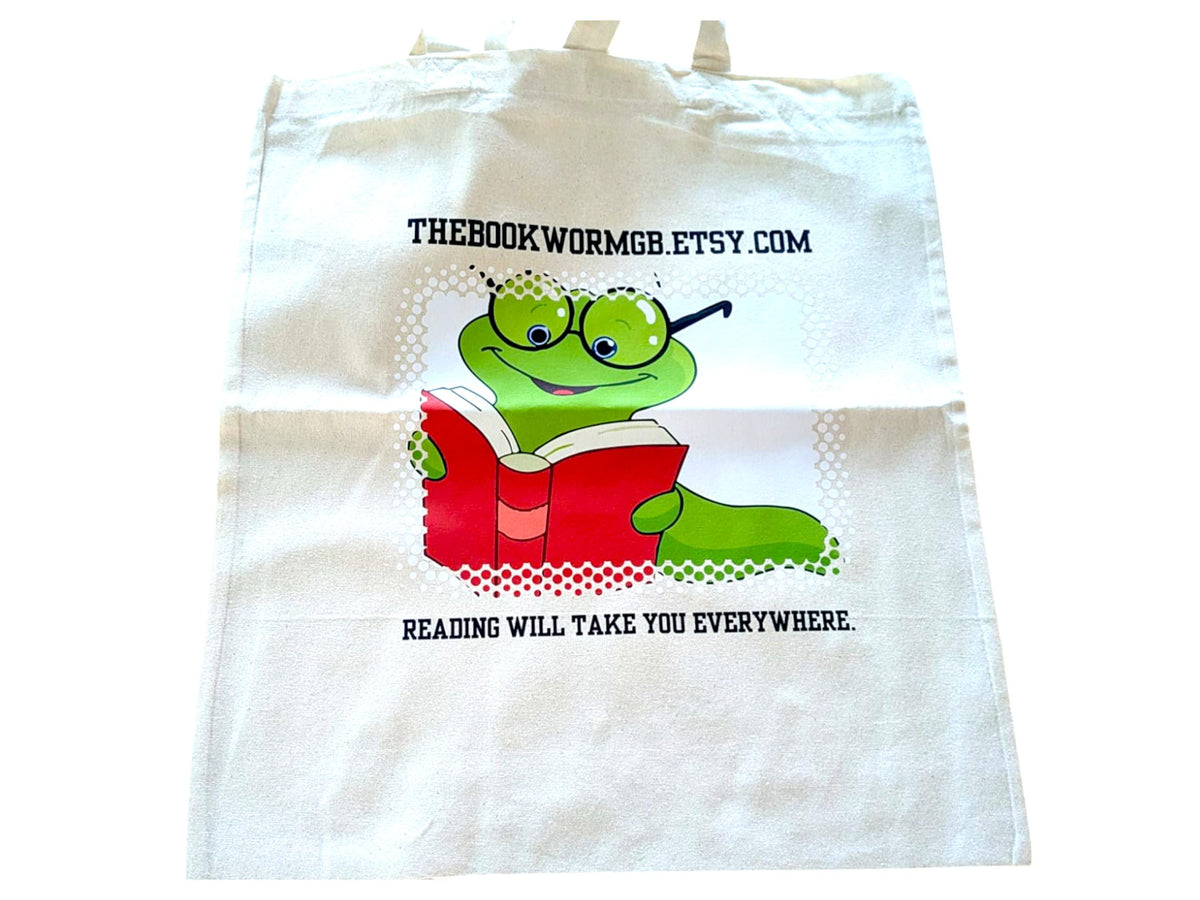 Bookworm Cotton Tote Bag: Reading Gift