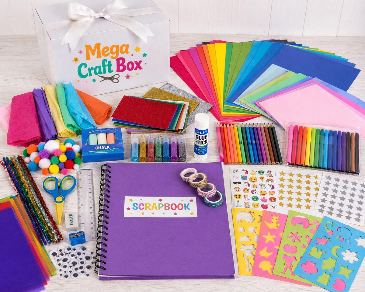 Kids Craft Kit β Mega Craft Box for Kids β Art & Craft Activity Box β Scrapbook Craft Kit Gift β Ages 3-16