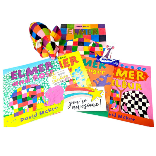Elmer the Elephant Book Bundle: Preloved Books & Soft Toy Gift