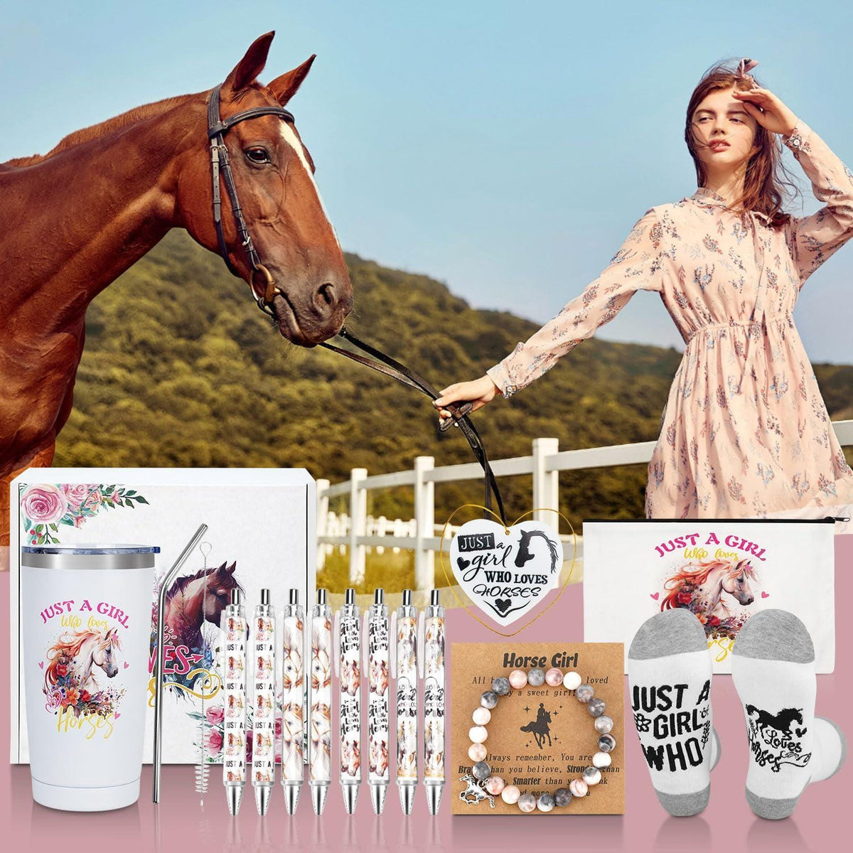 Horse Gift Set | Blind Date With A Book | Horse Lover Book Box | Mystery Book Gift for Girls | Reader Care Package | Horse Themed Gifts