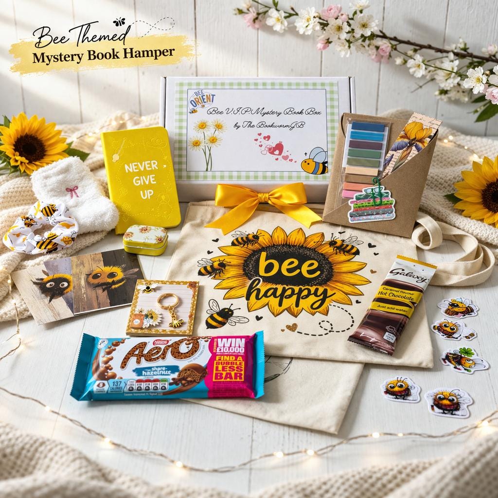 Bee Gift, Mystery Book Hamper Box with Stationery | Bookish Gift, Blind Date with a Book