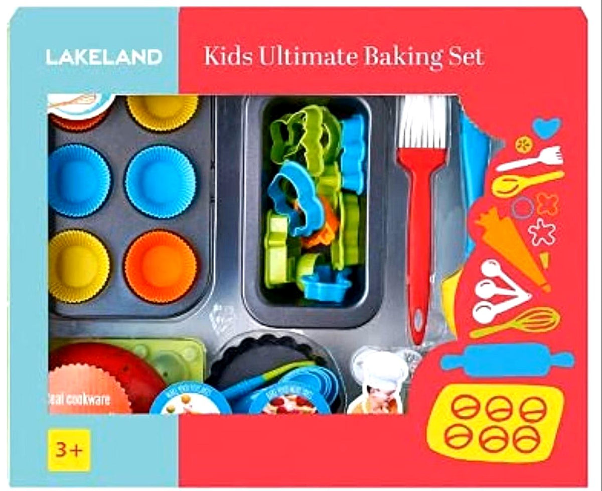 Kids Baking Gift Set for Children | Lakeland Baking Set, Cookbook & Child's Apron Set | Little Baker Gift | Christmas Present | 3+