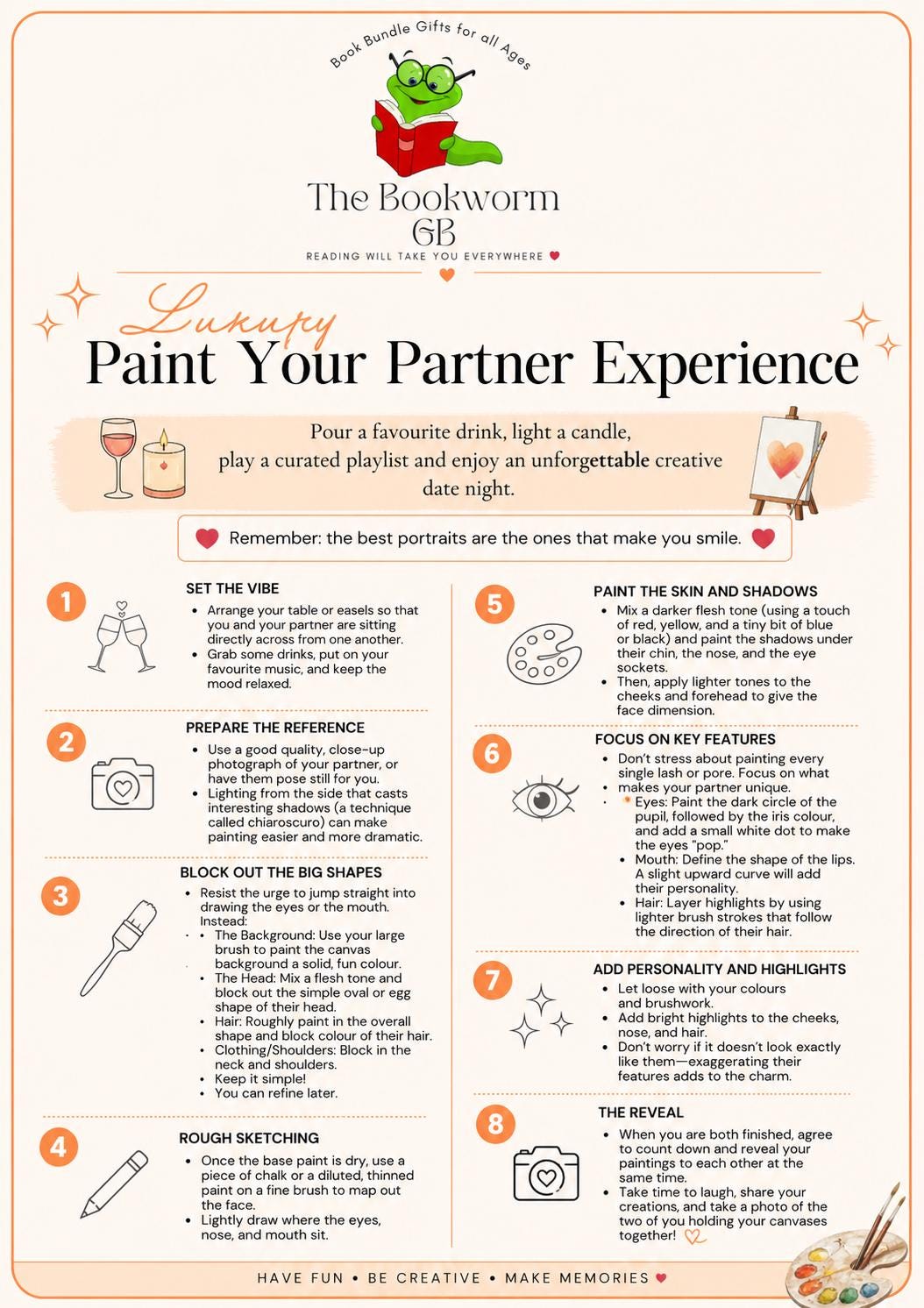 Paint Your Partner, Date Night Kit | Couples Painting Kit with Canvas, Paints/Brushes & Guide | Fun At Home Date Night Gift | Wedding Gift