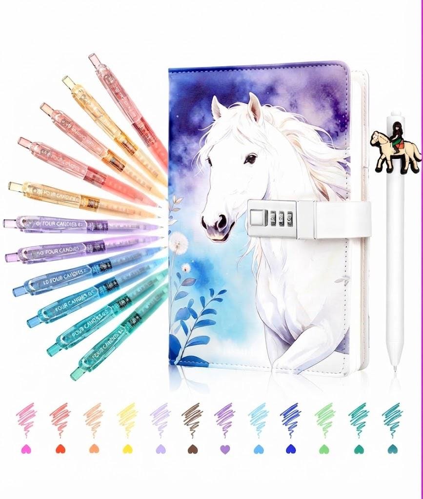 Kids Mystery Book Gift Set | Lockable Diary and Pens | Boys & Girls Reading Gift | Mystery Wrapped Book | Children's Bookish Gift