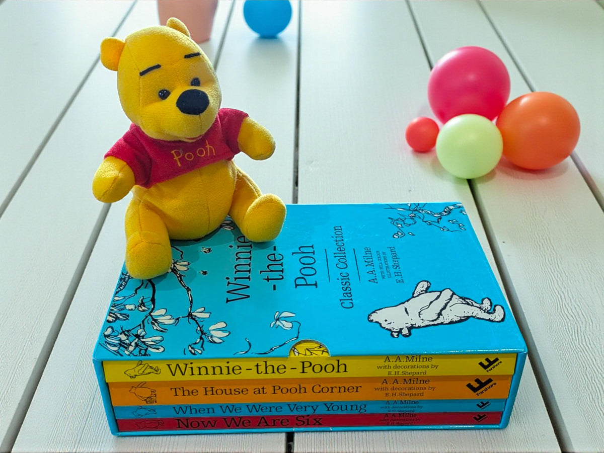 Winnie-the-Pooh Classic Book Set with Plush | A.A. Milne 4-Book Collection | Gift for Kids | Storytime Bundle