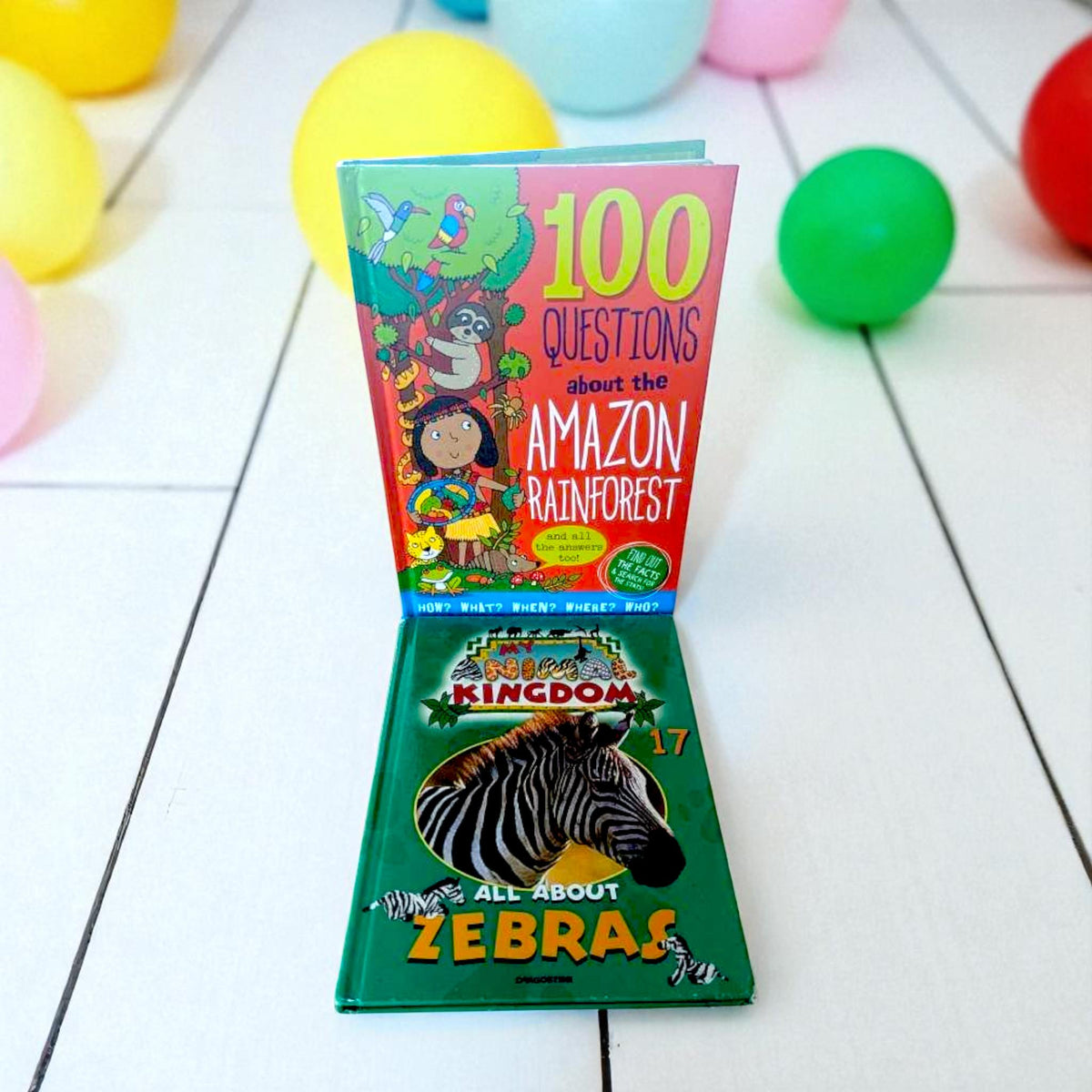 Children's Animal Book Bundle: Amazon Rainforest & Zebra