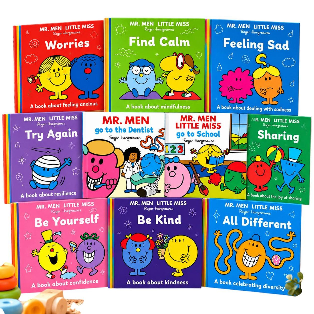 Mr Men Little Miss Gift Set | 10 Children's Books & Choice of Plush Soft Toy | Roger Hargreaves | Kids Reading Gift