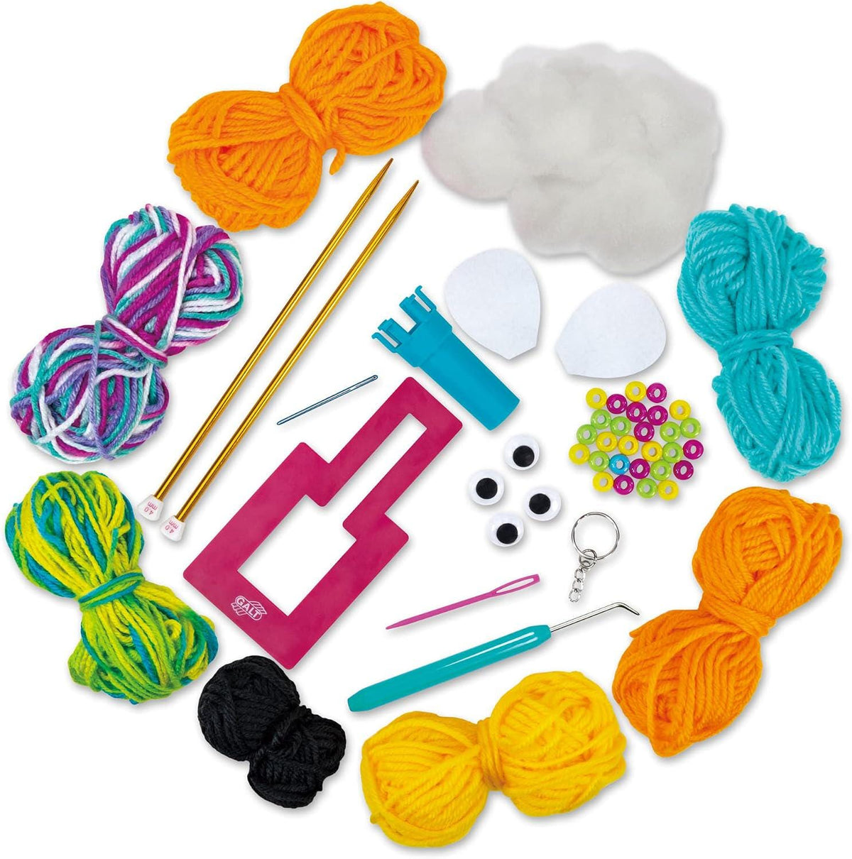 First Knitting Kit for Kids | Primary Children's Learn-to-Knit Set | Ideal Birthday Gift | Galt Kit Includes Book & Tools | Learn to Knit