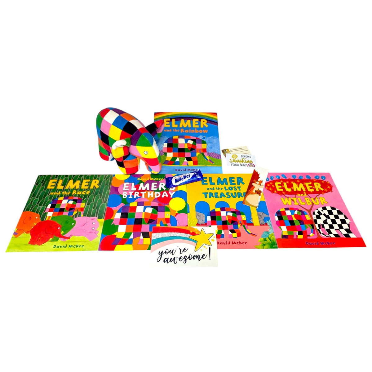 Elmer Elephant Book Bundle: Soft Toy & 5 Preloved Books