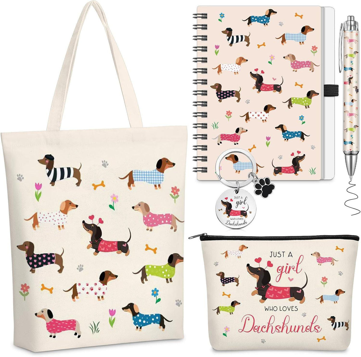 Dog Gift Set | Blind Date With A Book Gift Set | Sausage Dog Gift Box | Cozy Reader Care Package | Dachshund Lover Gift | Dog Journal