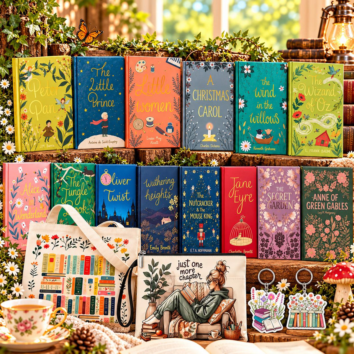 Wordsworth Collector's Editions Hardback Book Gift Set | Choose Your Classic Book, Tote Bag or Book Pouch & Keyring | Book Lover Gift