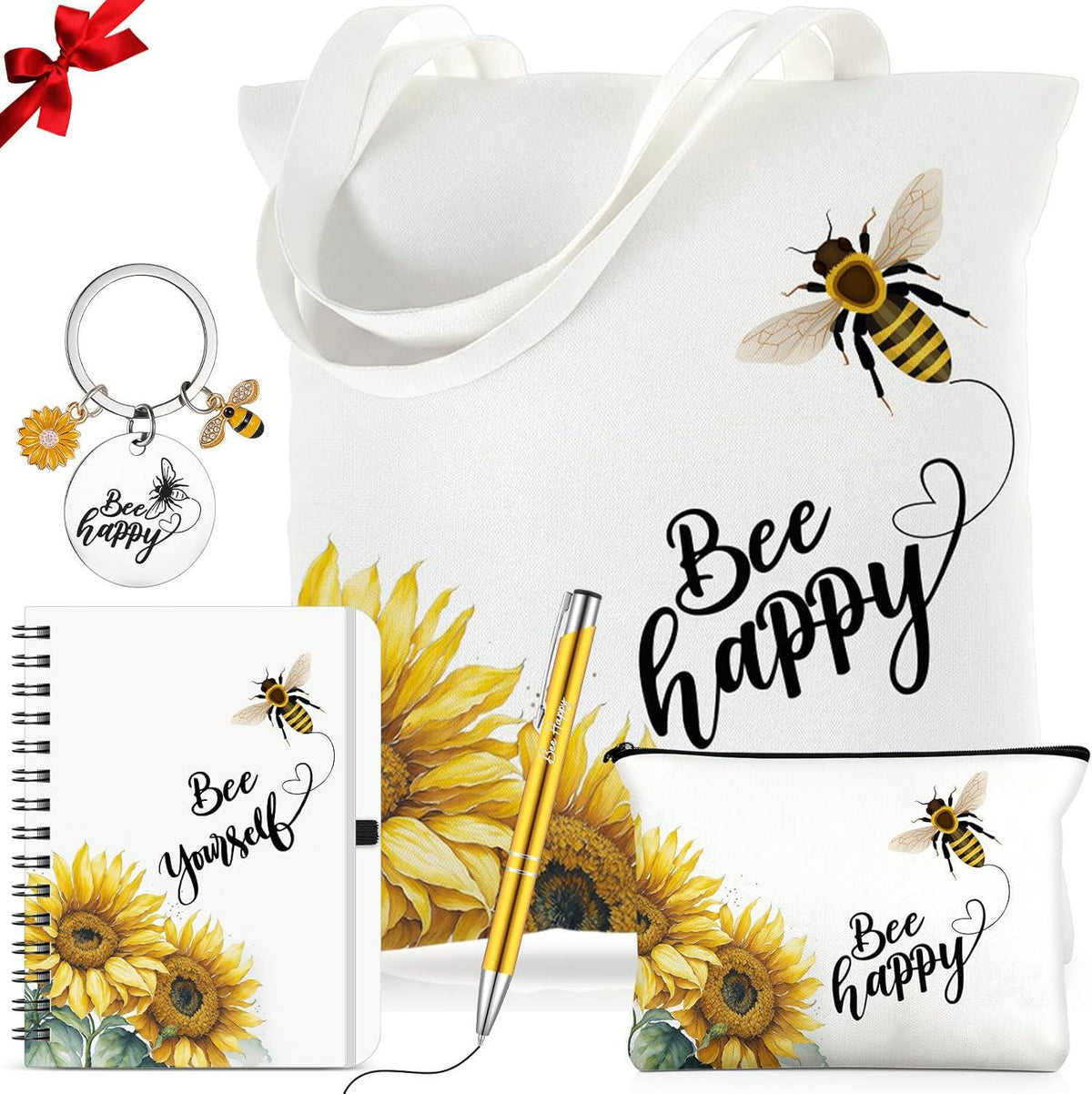 Bee Gift Set | Book Lovers Gift | Bee Tote Bag, Bee Yourself Journal, Reading Gift Box, Bee Themed Care Package, Reader Gift, Bee Gift