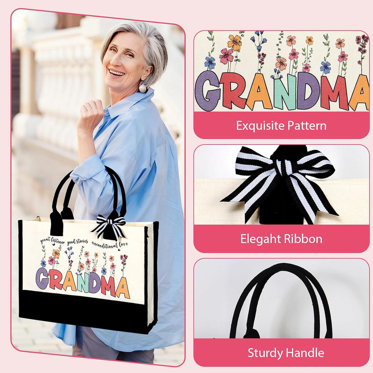 Grandma Mystery Book Gift Set | Nana Reading Gift Box | Book Lover Care Package with Tote Bag, Bookish Gifts | Grandmother Reading Gift