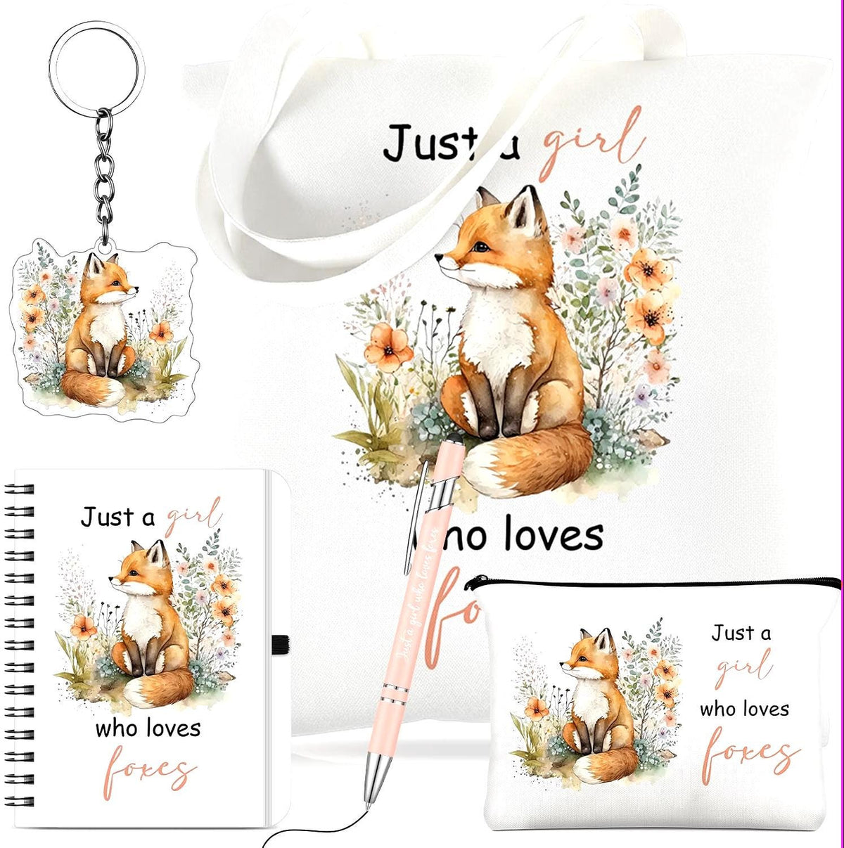 Fox Gift Set | Blind Date With A Book | Book Lover Gift Box | Cozy Reading Gift | Fox Tote & Note Book Set | Fox Themed Care Package |
