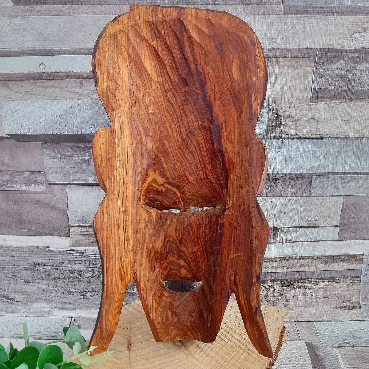 Vintage Hand Carved Mahogany Mask: Senegalese African Tribal Art