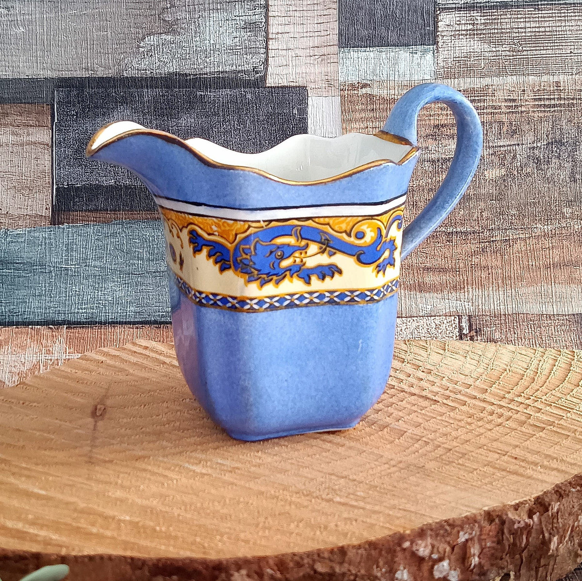 Vintage Royal Winton Ming Teapot Set, Art Deco Blue Dragon Tableware