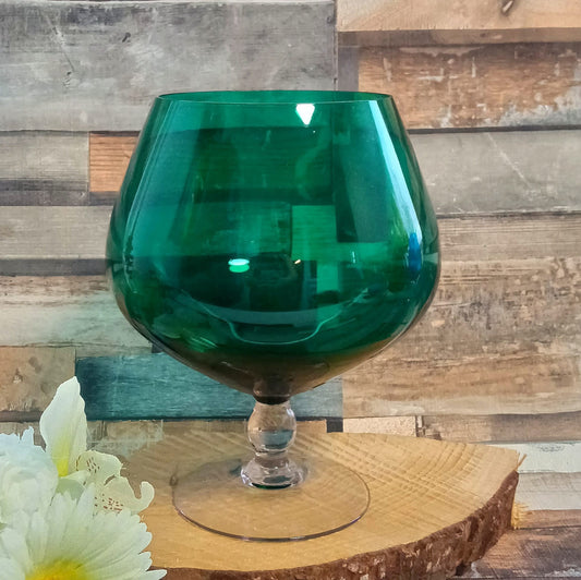 Vintage Oversized Brandy Glass: Colored Glass Tableware