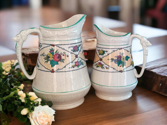Vintage Ceramic Floral Jugs: Country Kitchen Decor