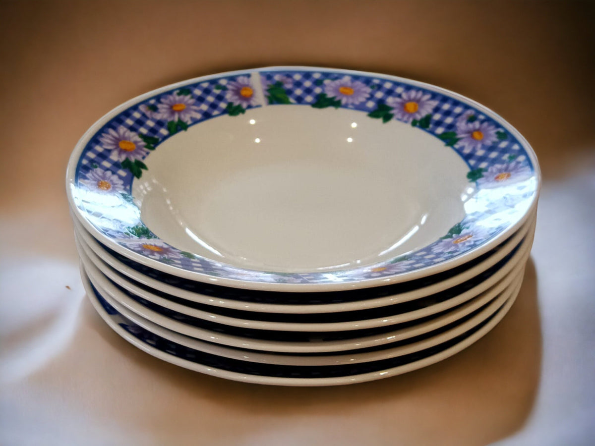 Vintage Crown Dynasty Blue Daisy Tableware: English China
