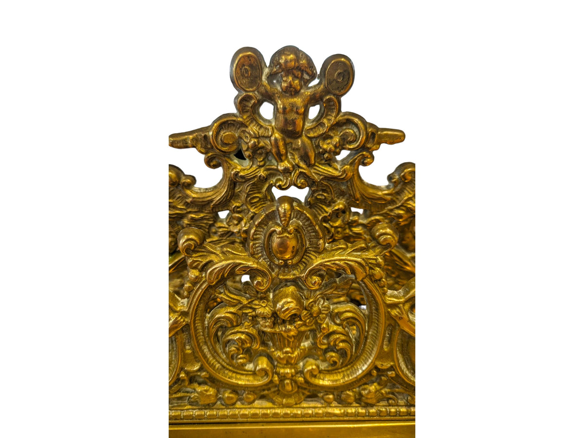 Antique Brass Desk Set: Rococo Style