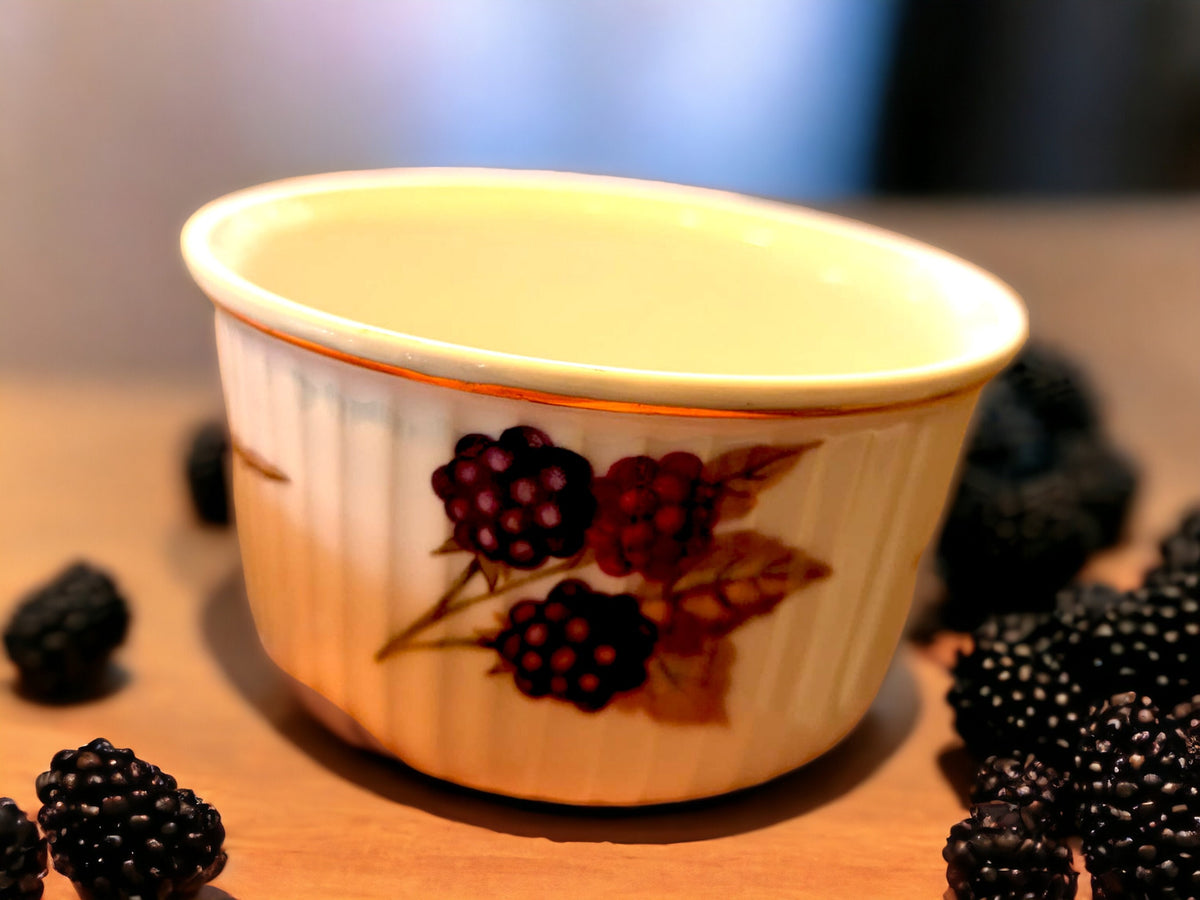 Vintage Royal Worcester Ramakins Set: Blackberry Design, Oven Proof
