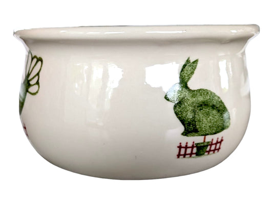 Vintage Cloverleaf Earthenware Casserole Dish: Rabbit, Duck, Hen Design