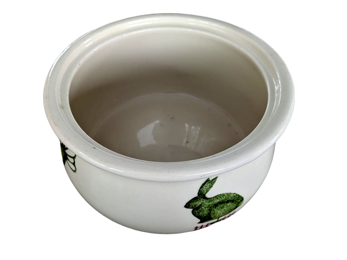 Vintage Cloverleaf Earthenware Casserole Dish: Rabbit, Duck, Hen Design