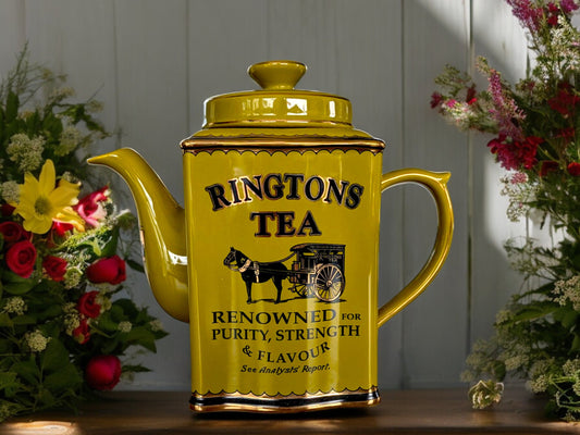 Vintage Rington's Tea Set: Gold Teapot and Mugs