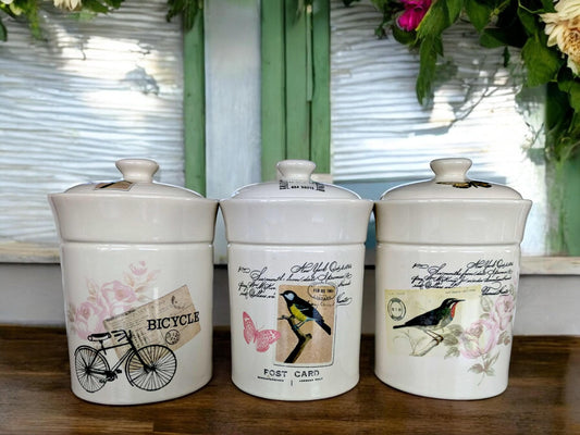 Vintage Ceramic Tea Set: Shabby Chic Kitchen Decor