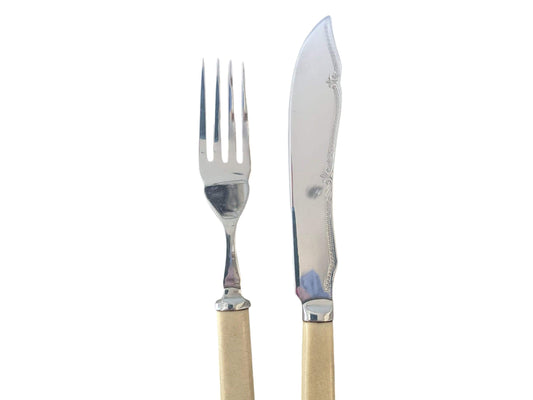 Vintage Chromium Plated Fish Forks Set: Mid Century Cutlery