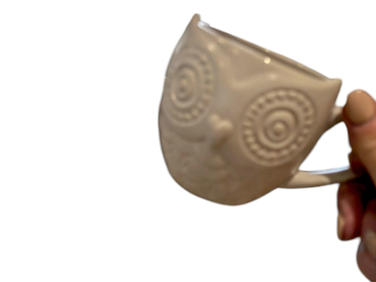 Vintage Owl Cups and Saucers, Pair of Mugs