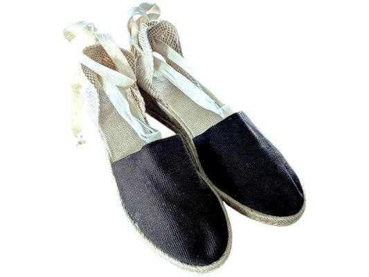 Ladies Espadrilles 7, Wedged Sandals, Brown and Cream, Vintage Fashion, Vintage Style