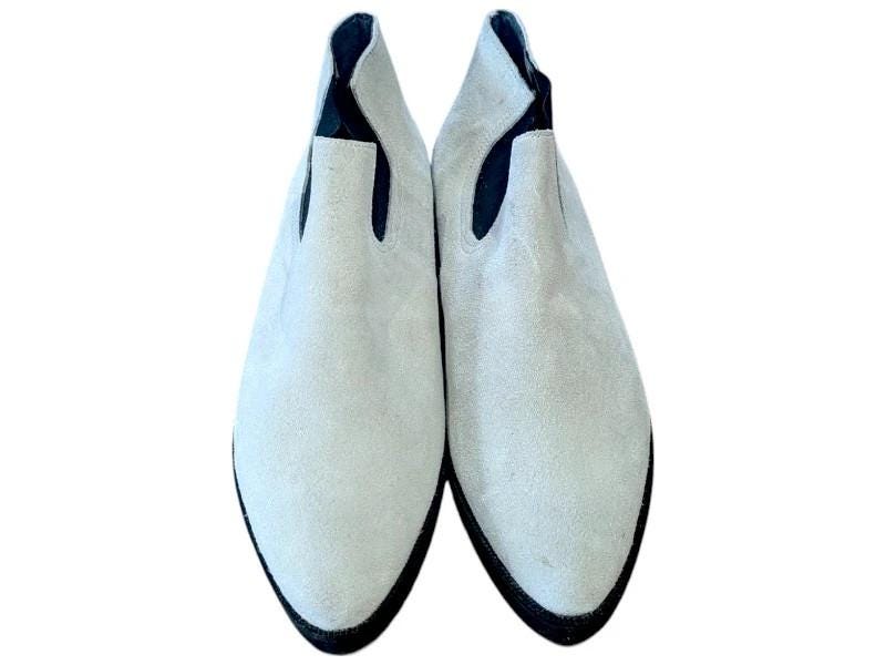 Vintage Cream Leather Chelsea Boots - Size 7