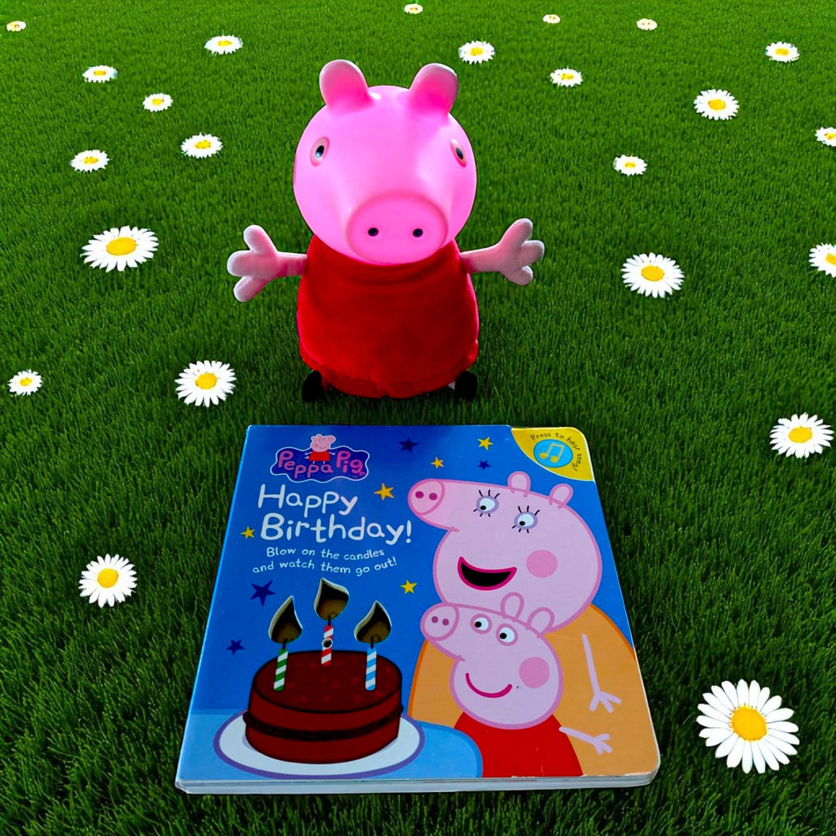 Peppa Pig Interactive Toy & Birthday Book Bundle - Talking, Lights Up