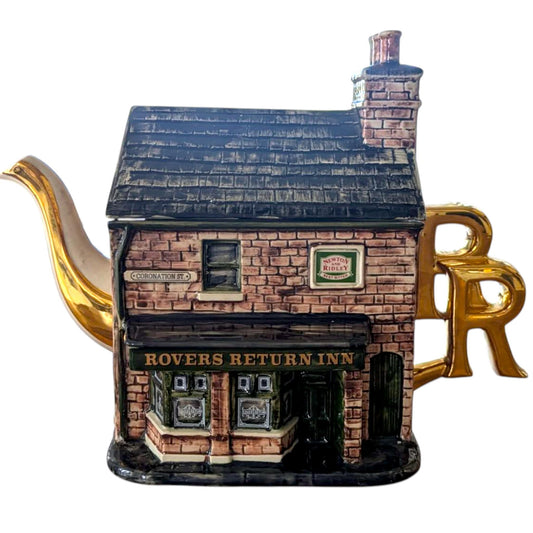 Rovers Return Teapot: Bouey Pottery Coronation Street Memorabilia