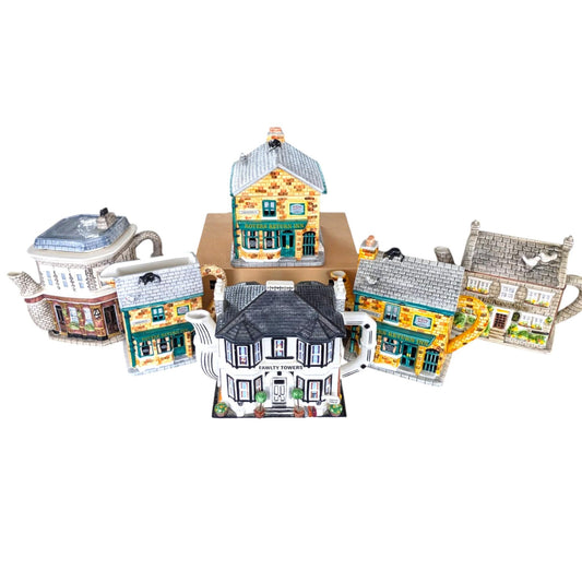 Vintage Hand-Painted Rovers Return, Queen Vic, Fawlty Towers, The Woolpack Teapots