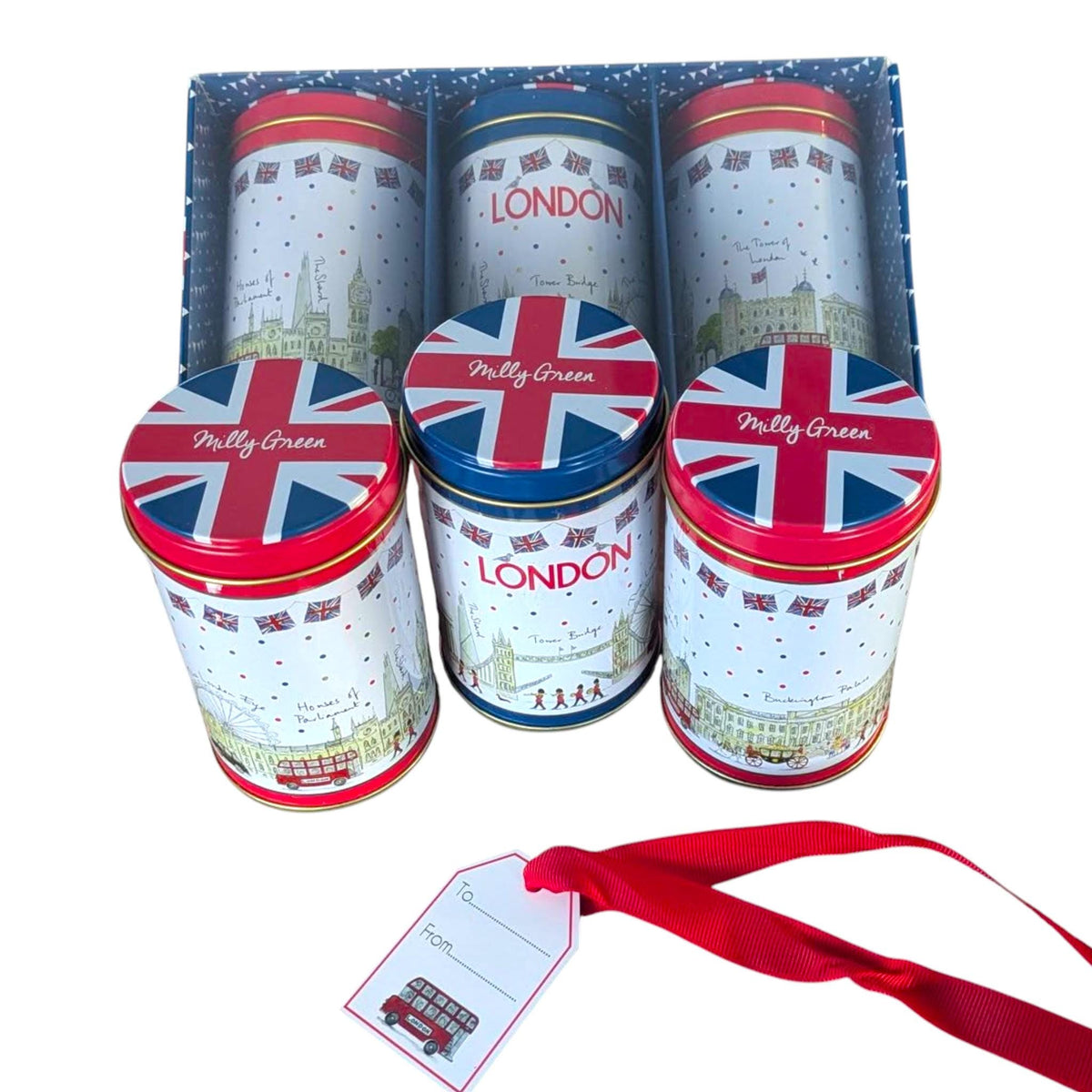 Union Jack Canisters: London Storage Tins - Shabby Chic