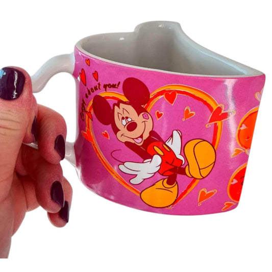 Mickey & Minnie Mouse Heart Mugs – Disney Couple Cups, Valentine Gift, Romantic Disney Drinkware