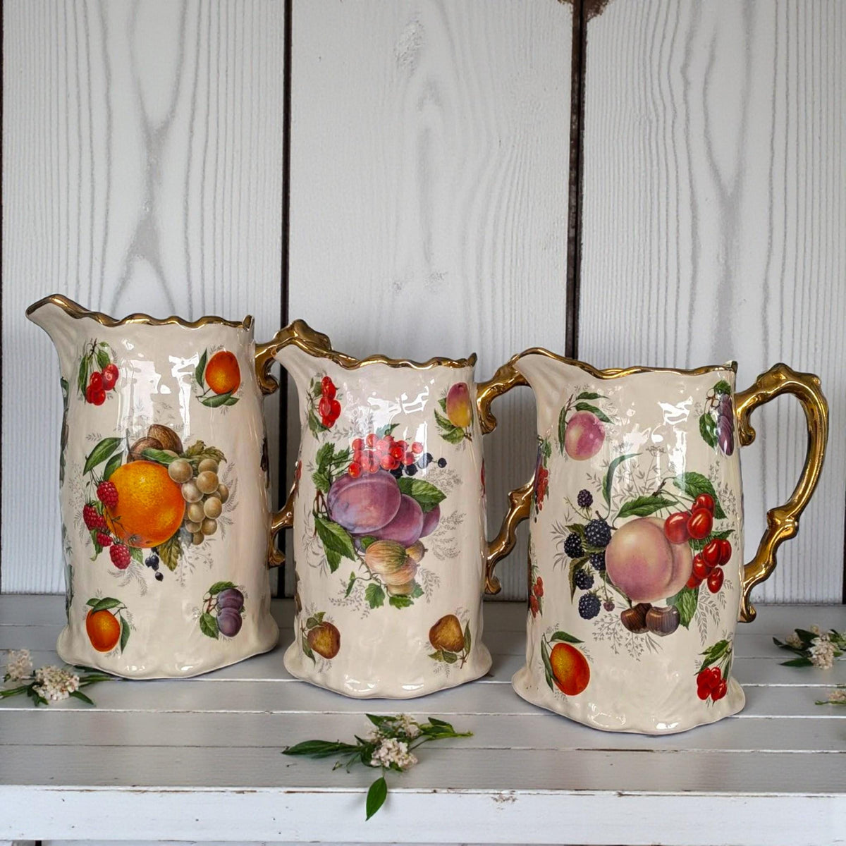 Vintage Imperial Staffordshire Pottery: Jugs, Vase, Pitcher