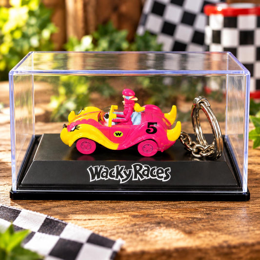 Vintage Wacky Races Keyring in Display Case | Dick Dastardly & Muttley or Penelope Pitstop | Retro Cartoon Collectable Gift