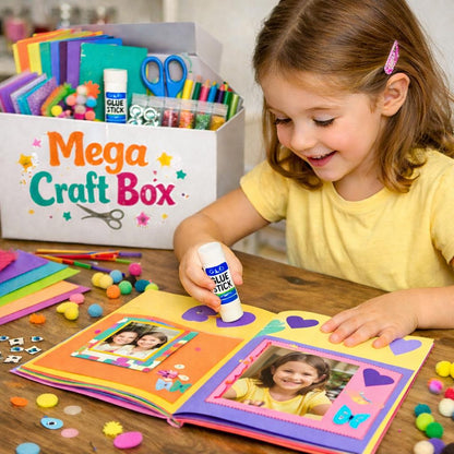 Kids Craft Kit – Mega Craft Box for Kids – Art & Craft Activity Box – Scrapbook Craft Kit Gift – Ages 3-16