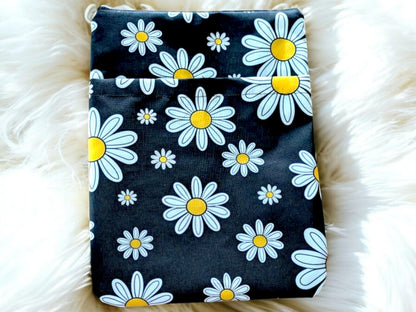Zippered Book Sleeve: Canvas Book Bag with Pocket - Bookworm Gift