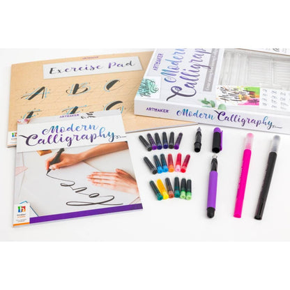 Complete Modern Calligraphy & Hand Lettering Art Maker Kit - Perfect Beginner's Guide and Practice Tools for Stunning Brush Lettering