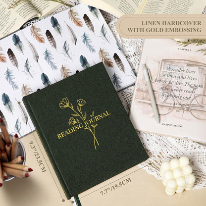 Reading Journal & Book Sleeve Gift Set | Hardback Reading Journal with Protective Book Sleeve Bag | Book Lover Gift | Multiple Designs