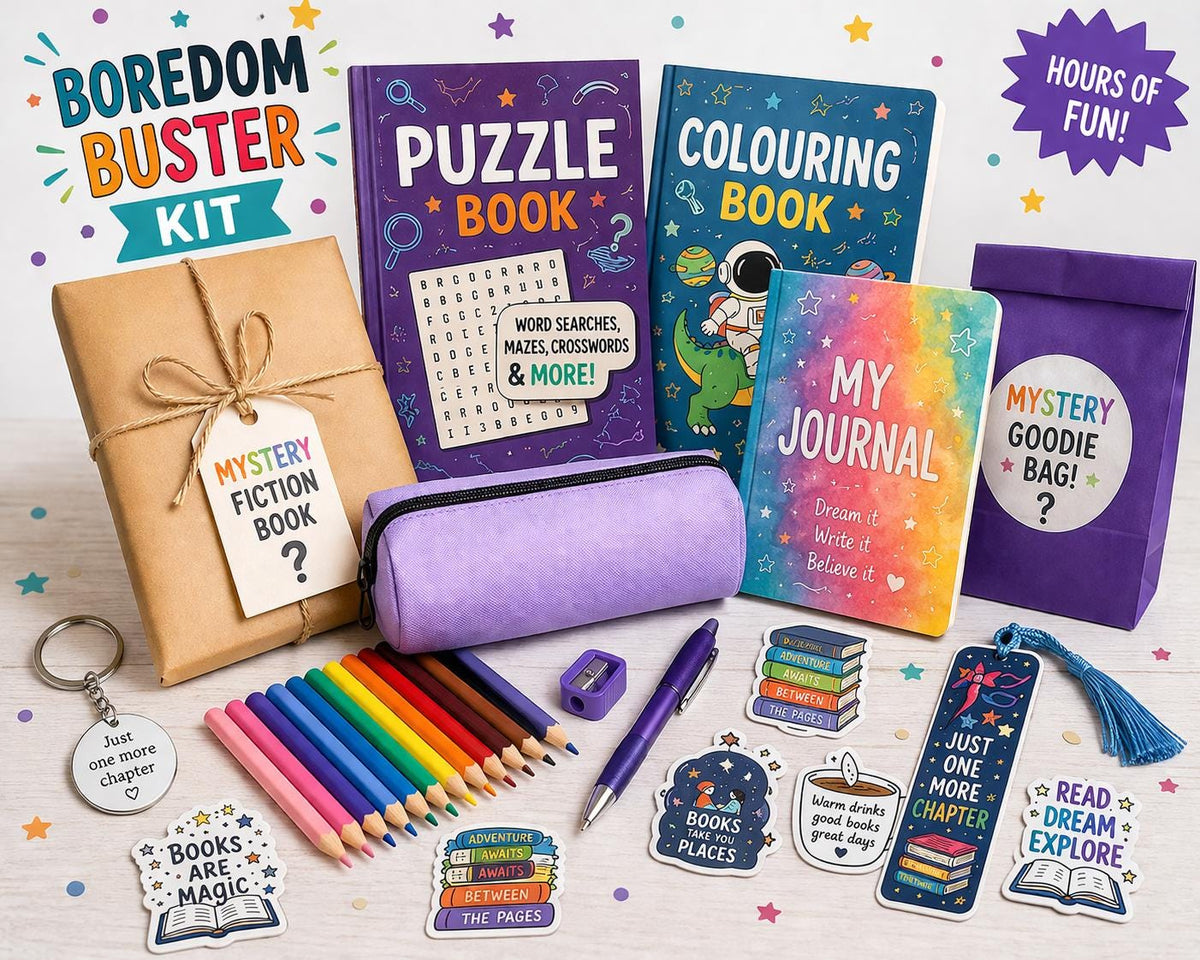 Self Care Relaxation Kit | Get Well Soon Gift | Activity Kit for Children | Colouring, Puzzle Book Lover Gift Box | Mystery Book