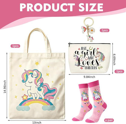 Unicorn Gift, Mystery Book Gift Set | Unicorn Lover Gift Box | Book Lover Gift | Reading Journal, Tote Bag, Socks, Bookish Gifts for Girls