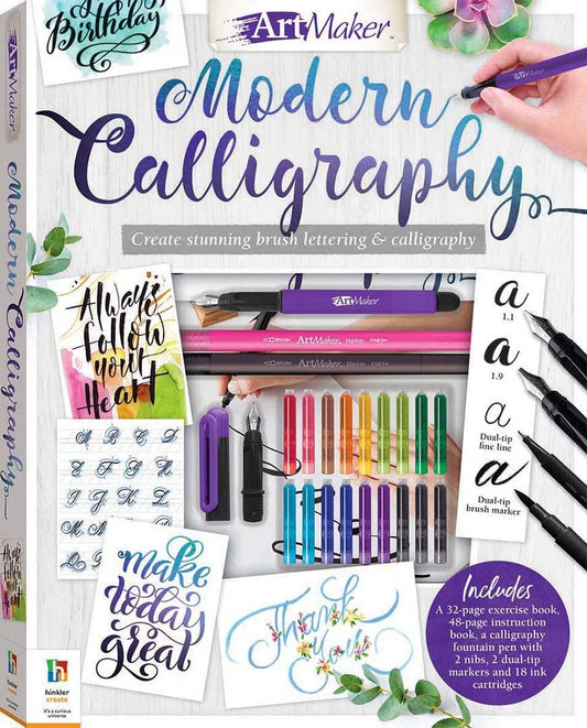 Complete Modern Calligraphy & Hand Lettering Art Maker Kit - Perfect Beginner's Guide and Practice Tools for Stunning Brush Lettering