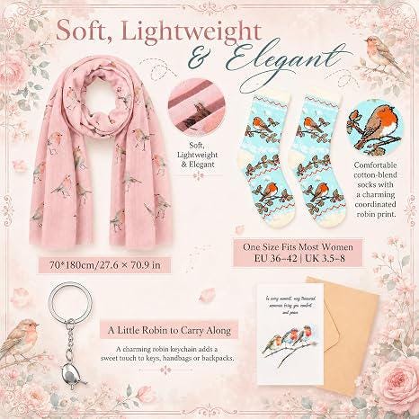 Robin Gift Set |  Mystery Book | Robin Gifts for Her | Surprise Book Box | Bird Lover Gift | Birthday Gift for Bookworms